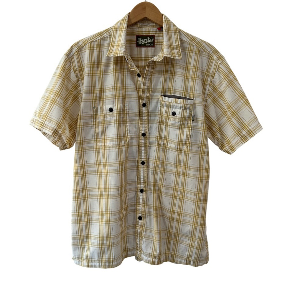 Howler Bros Brothers men’s Aransas SS shirt L off white maize gold button camp